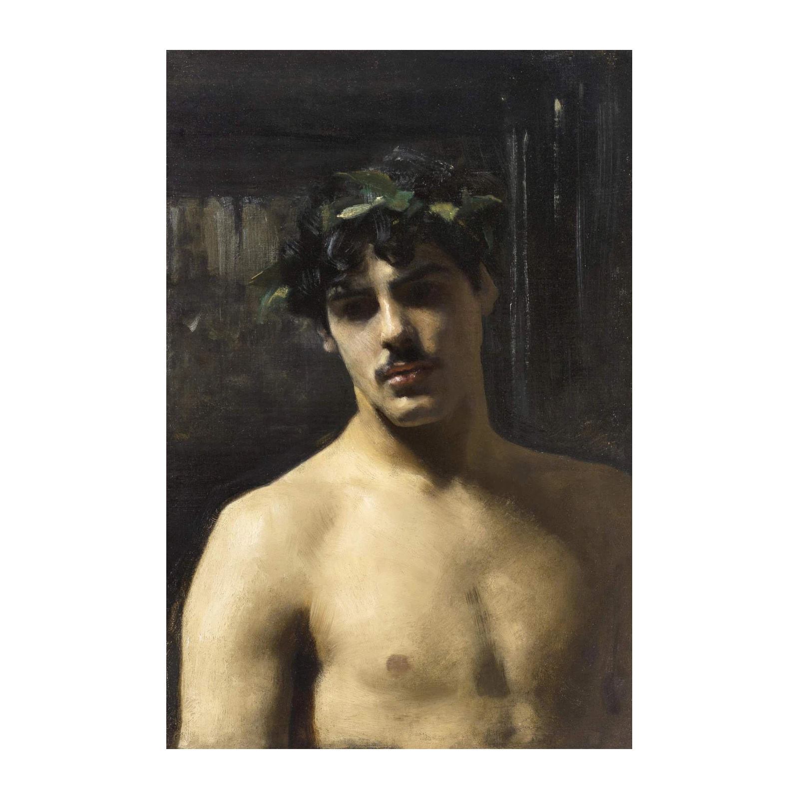 Classical Portraiture of a Laureate Man Wall Art
