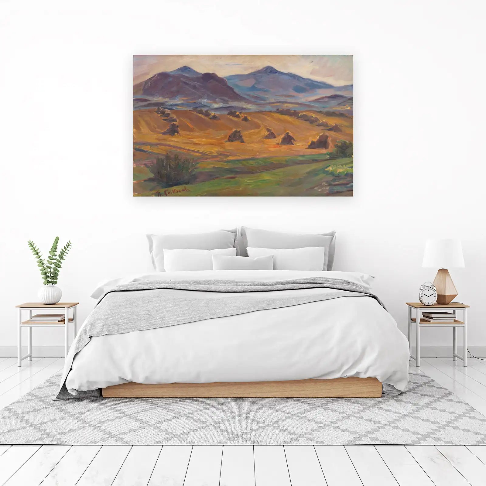 Harvest Mountains Landscape Oil Painting Wall Art