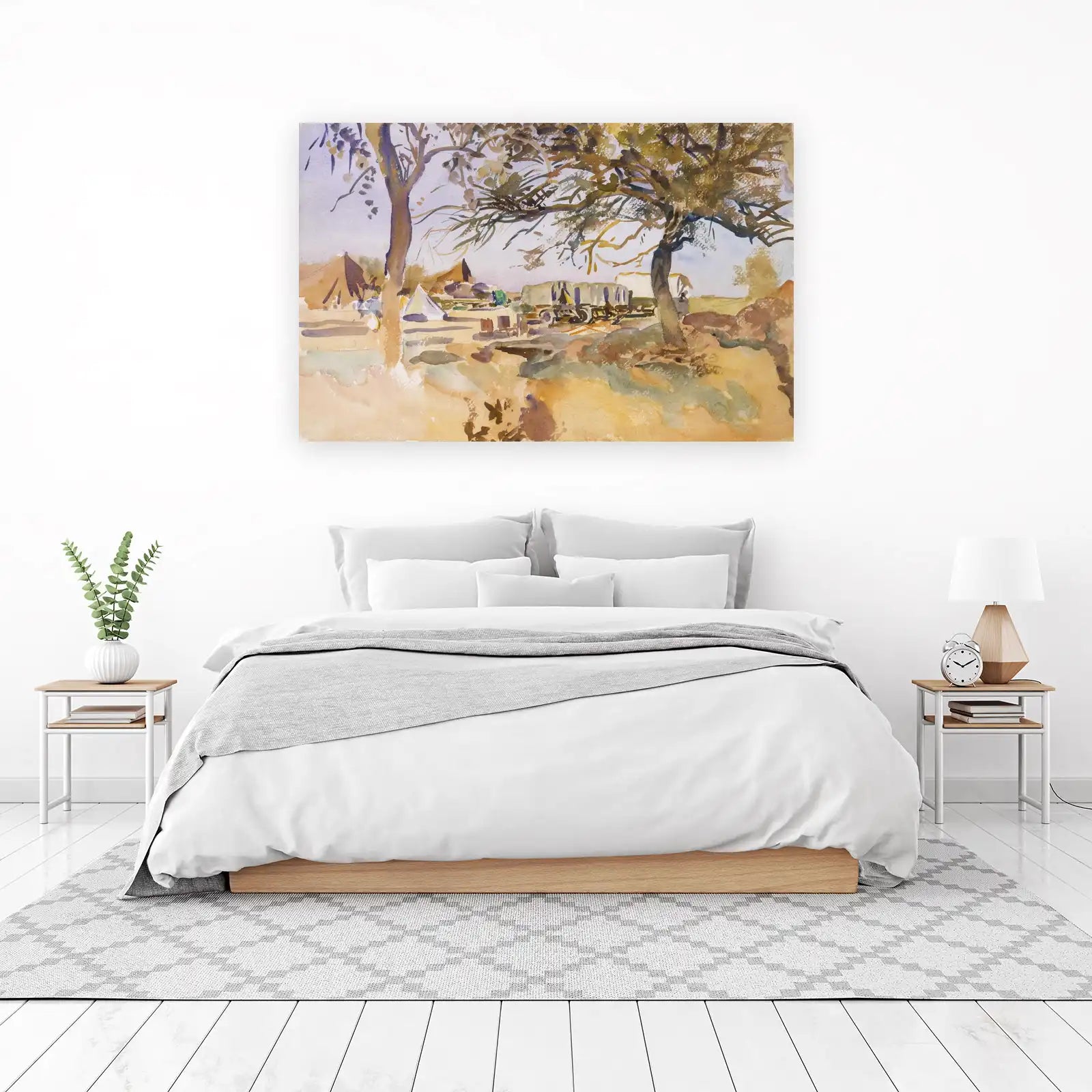 Vintage Desert Camp Watercolor Wall Art