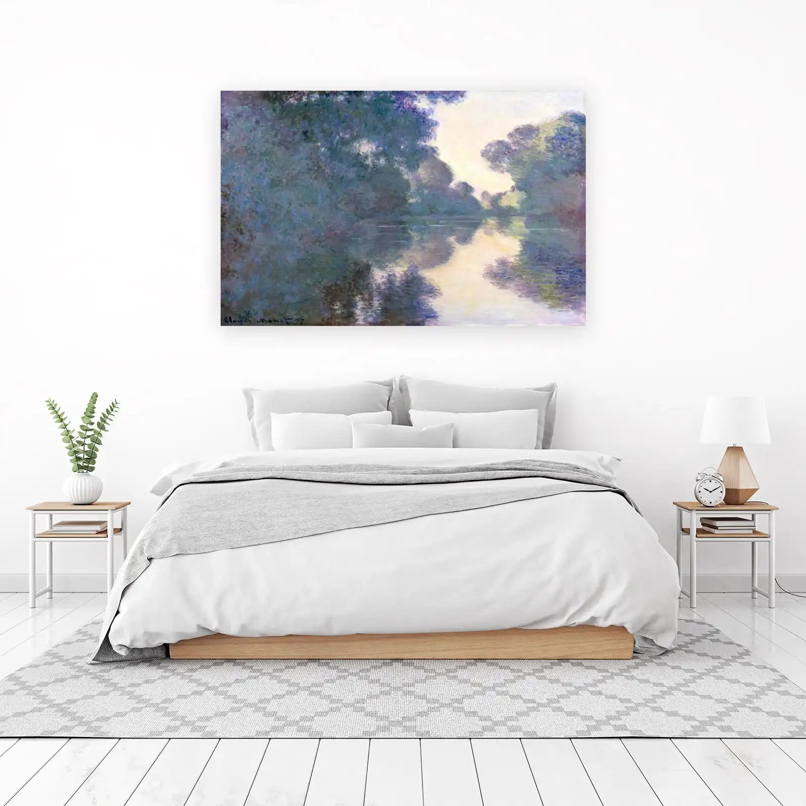 Serene River Landscape Impressionist Wall Art