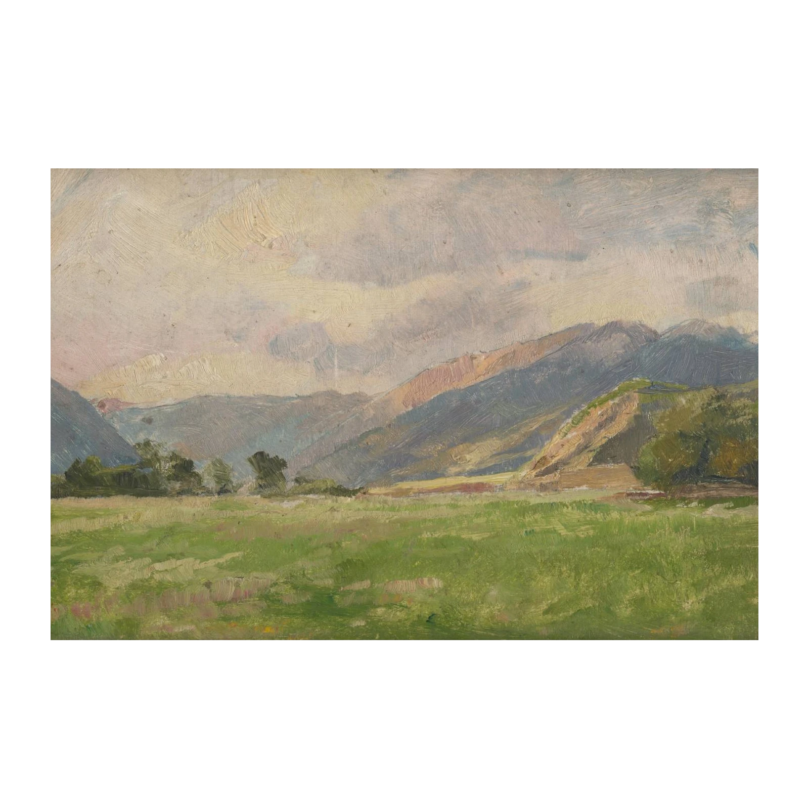 Serene Mountain Landscape Oil Painting Wall Art