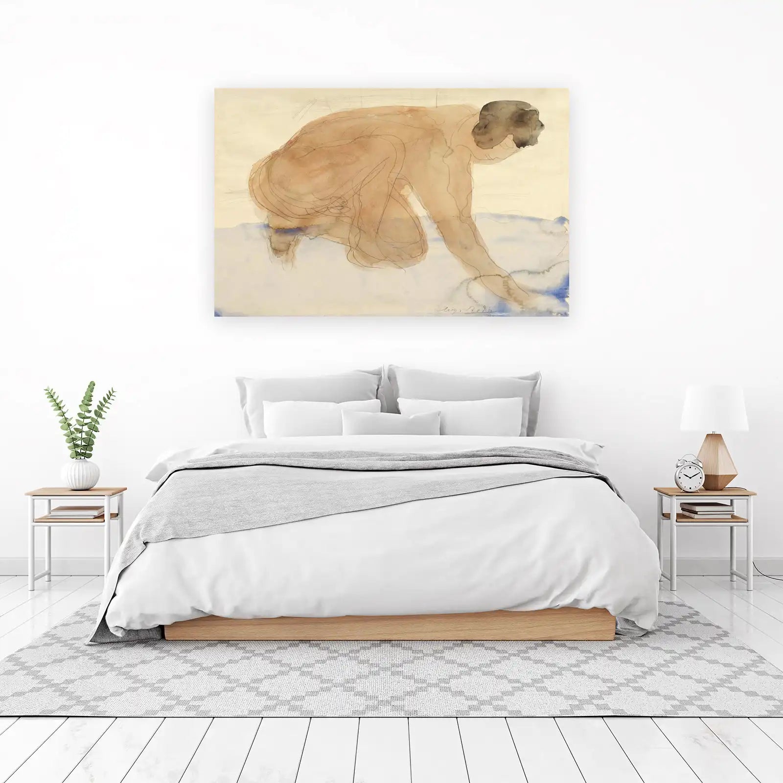 Ethereal Nude Figure Watercolor Wall Art