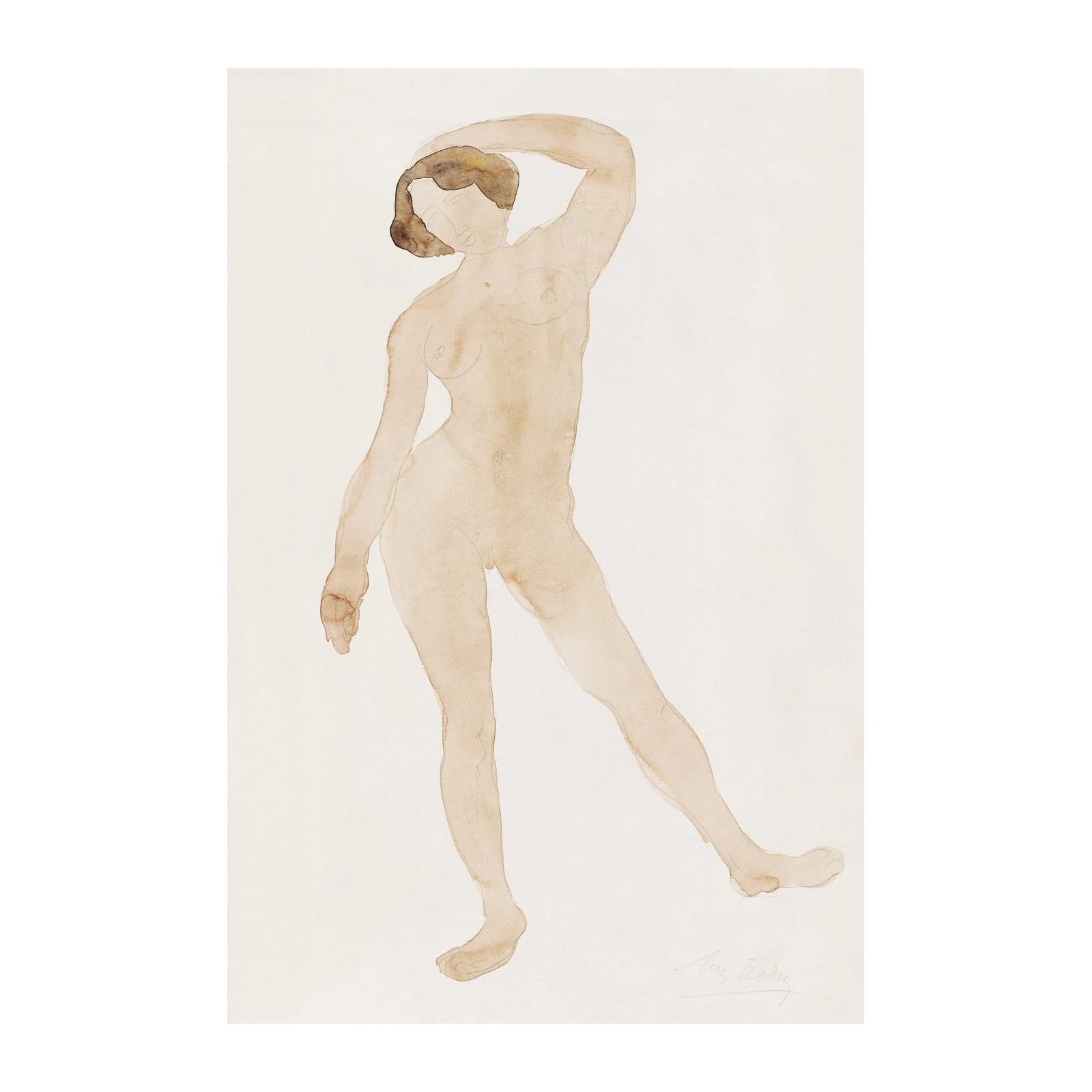 Ethereal Nude Figure Watercolor Wall Art