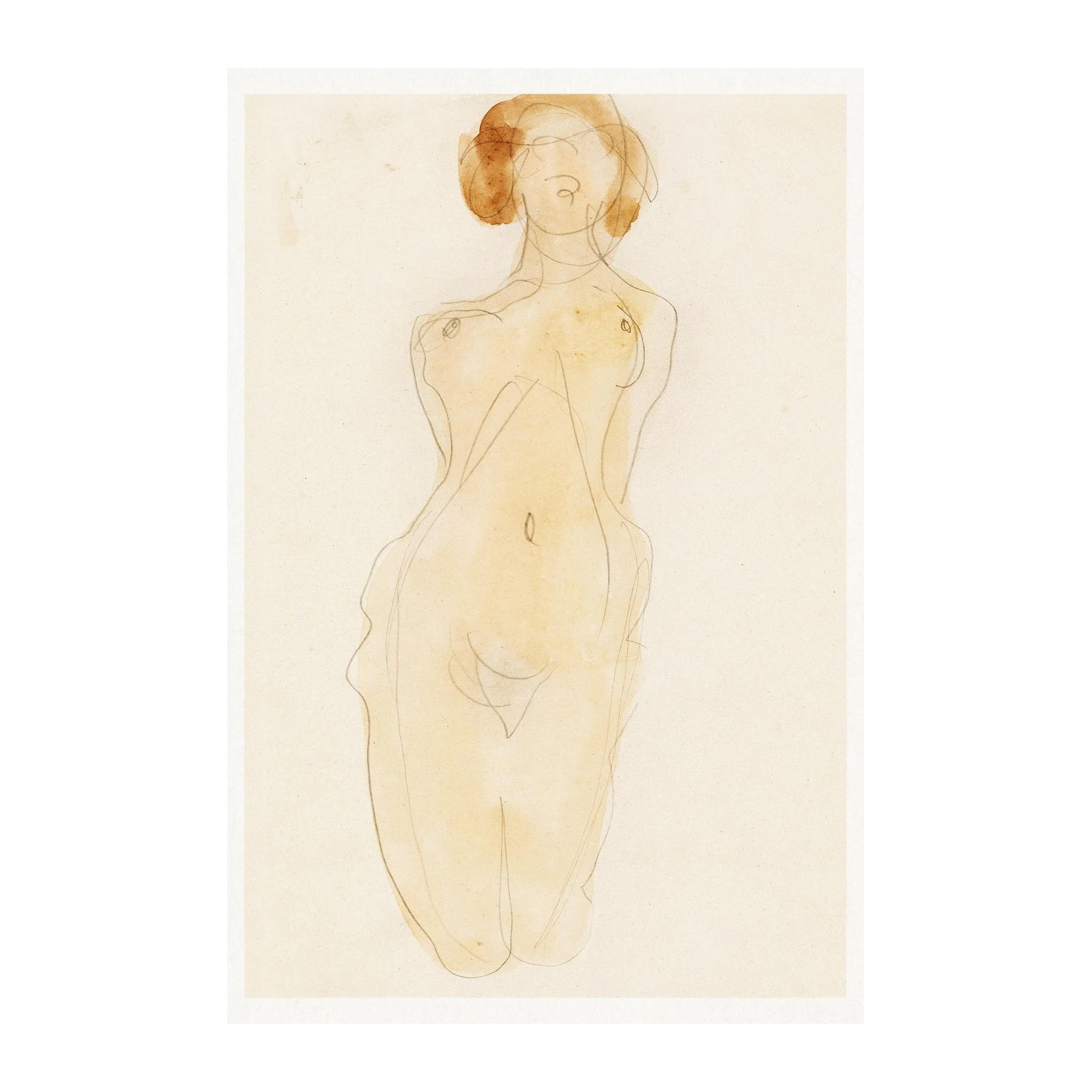 Elegant Nude Sketch Art Wall Art