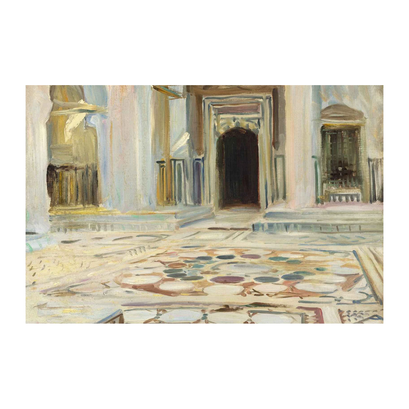 Impressionist Courtyard Doorway Wall Art