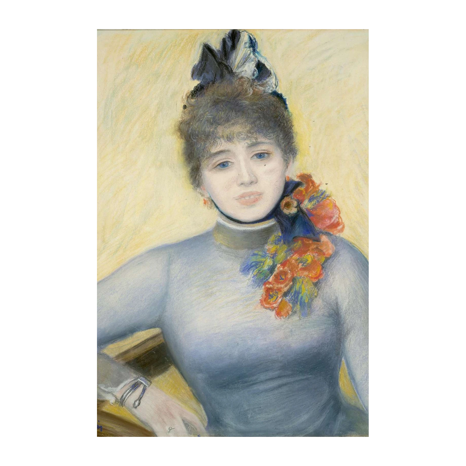 Elegant Woman Portrait Pastel Wall Art