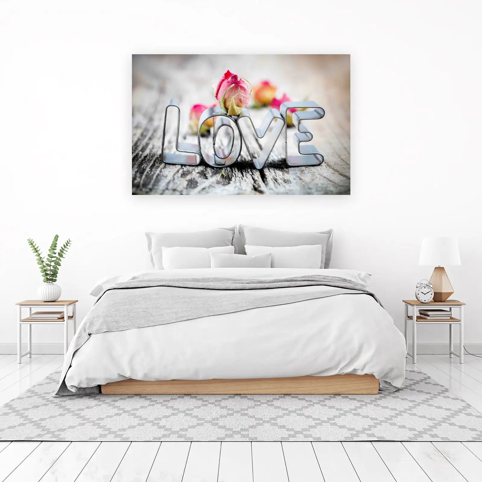 Romantic "LOVE" & Roses Wall Art