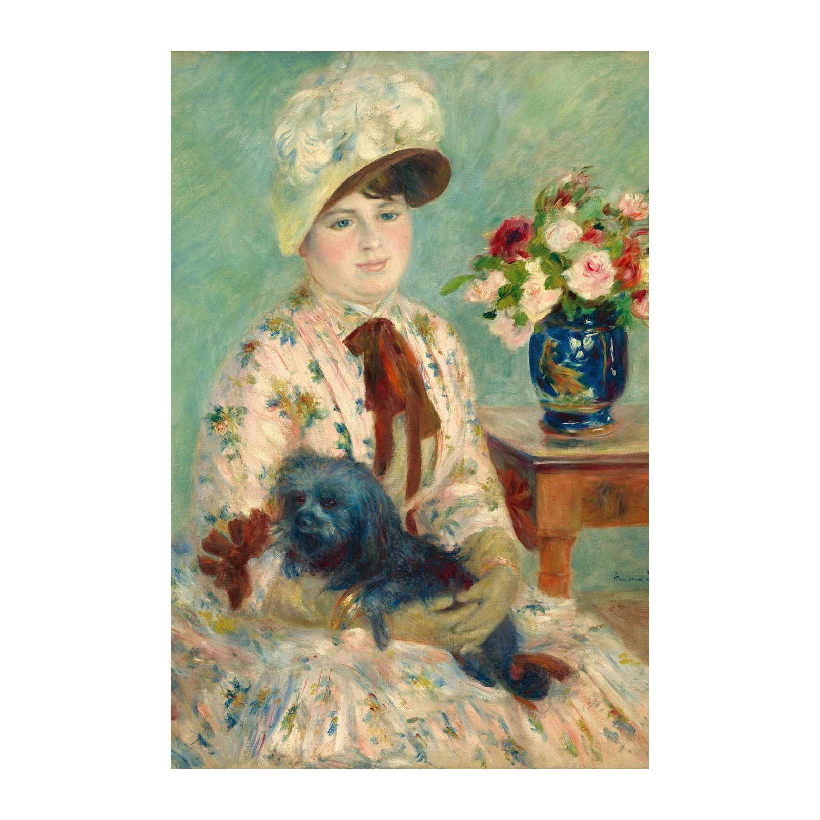 Impressionist Portrait with Dog Wall Art