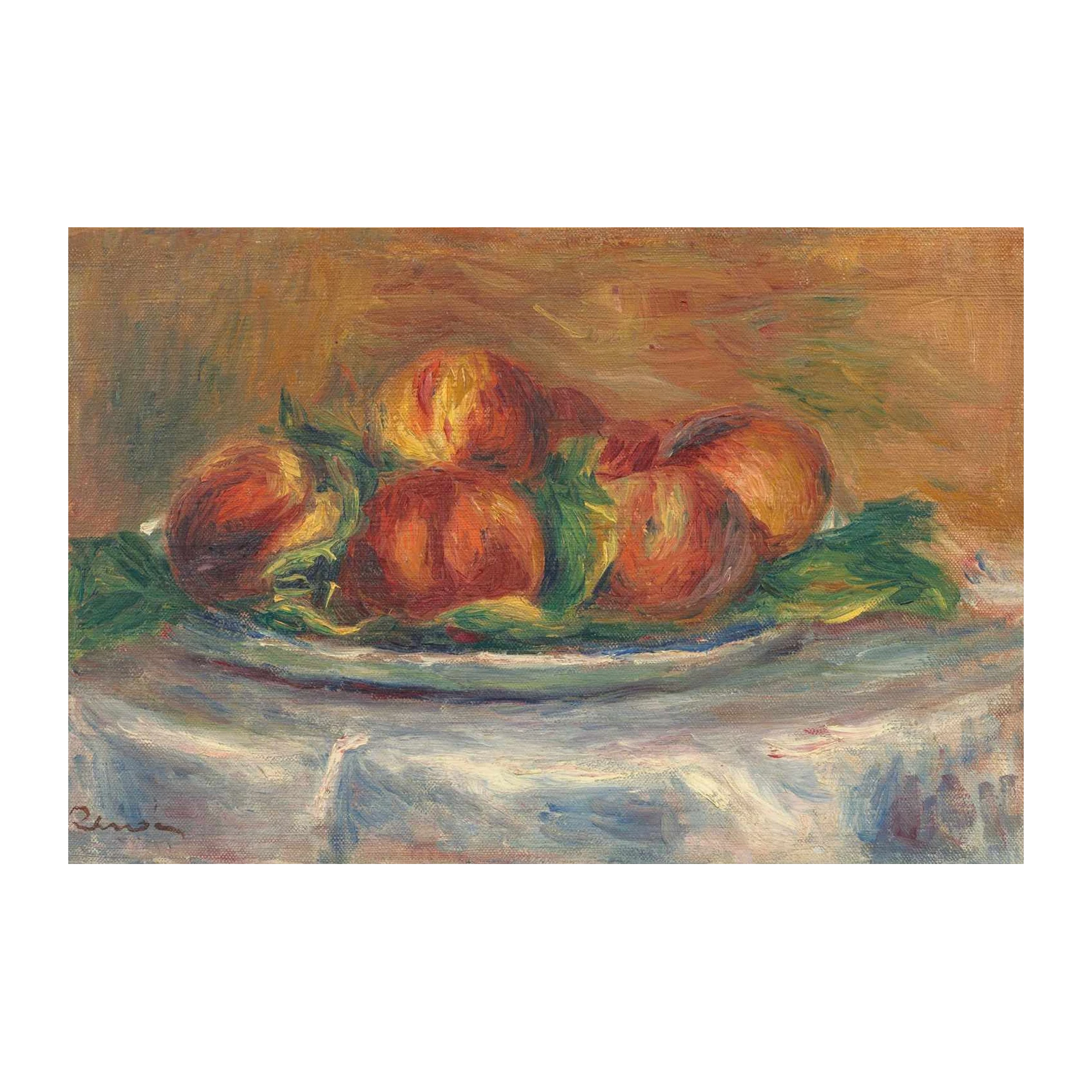 Vibrant Peach Still Life Impressionist Wall Art