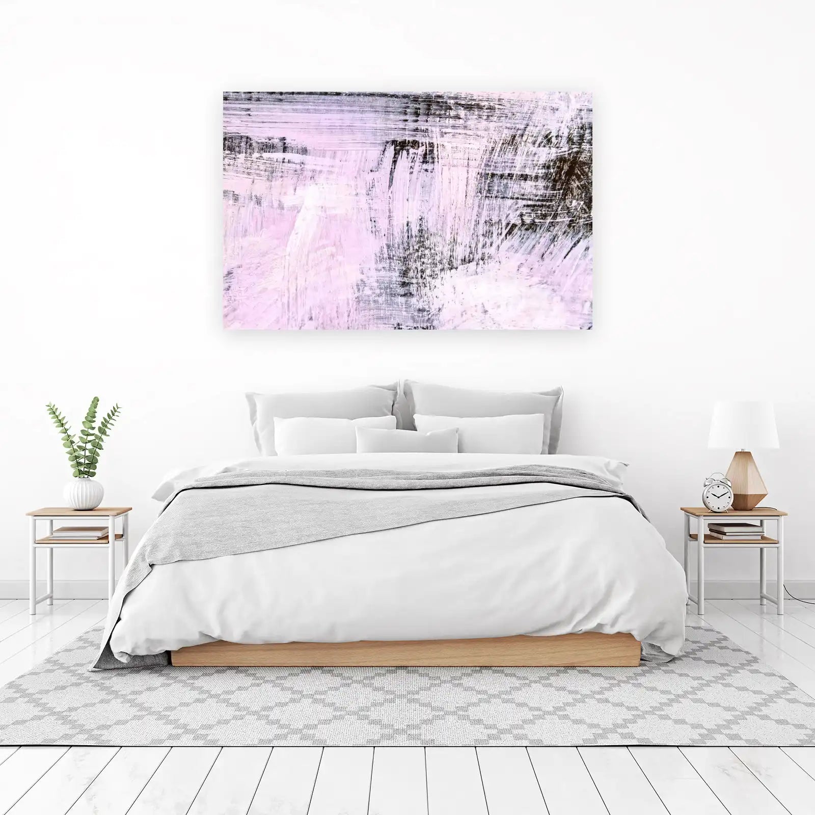 Abstract Pink & Black Texture Wall Art