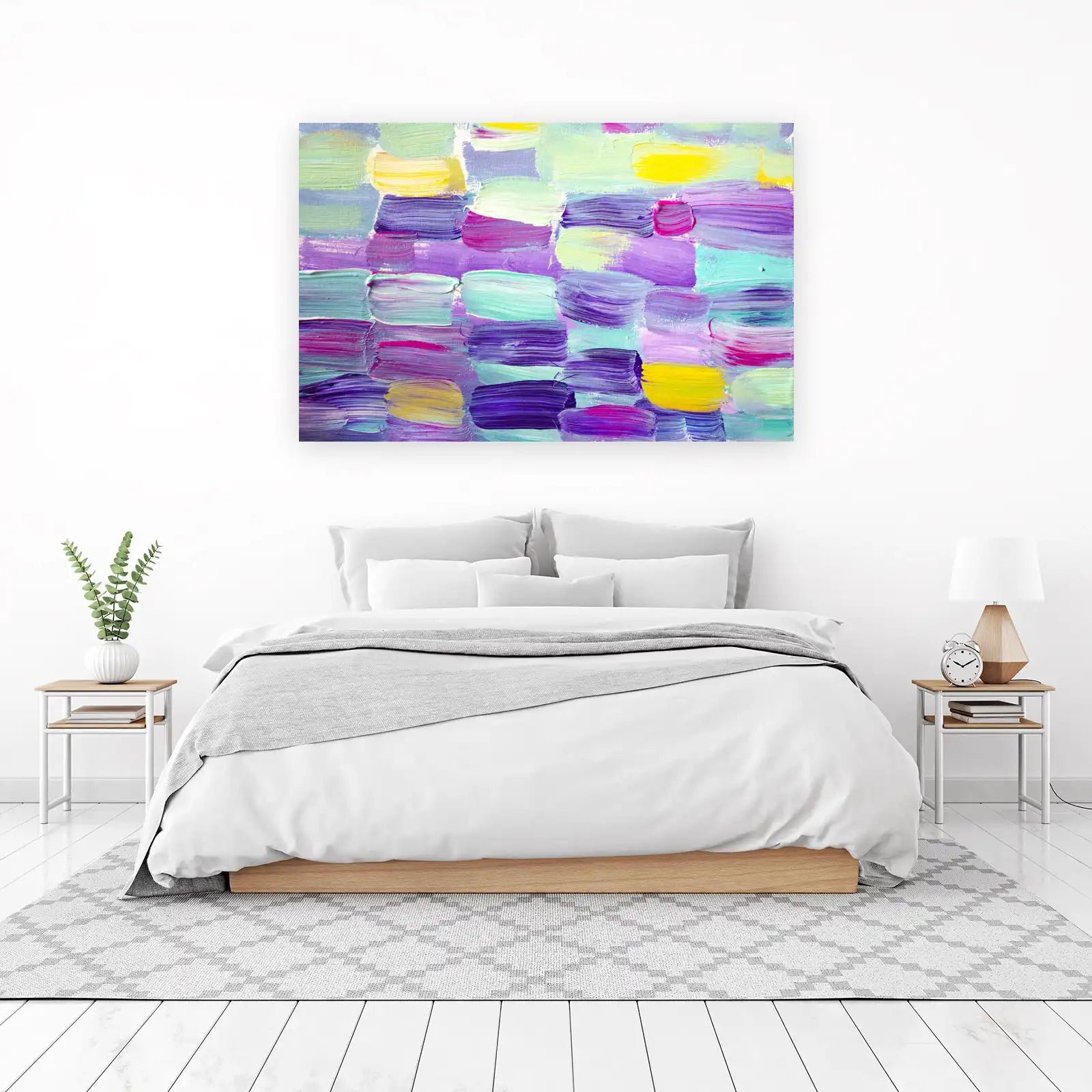 Abstract Purple & Teal Textured Wall Art