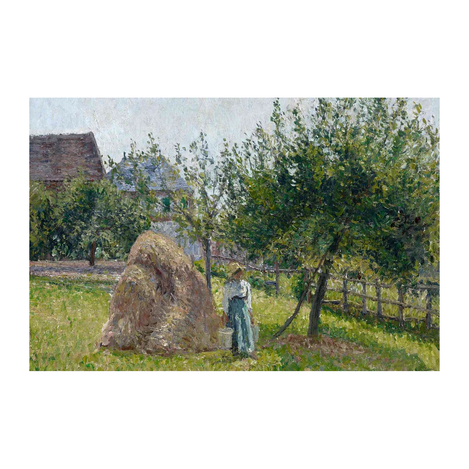 Impressionist Farm Scene Haystack Wall Art