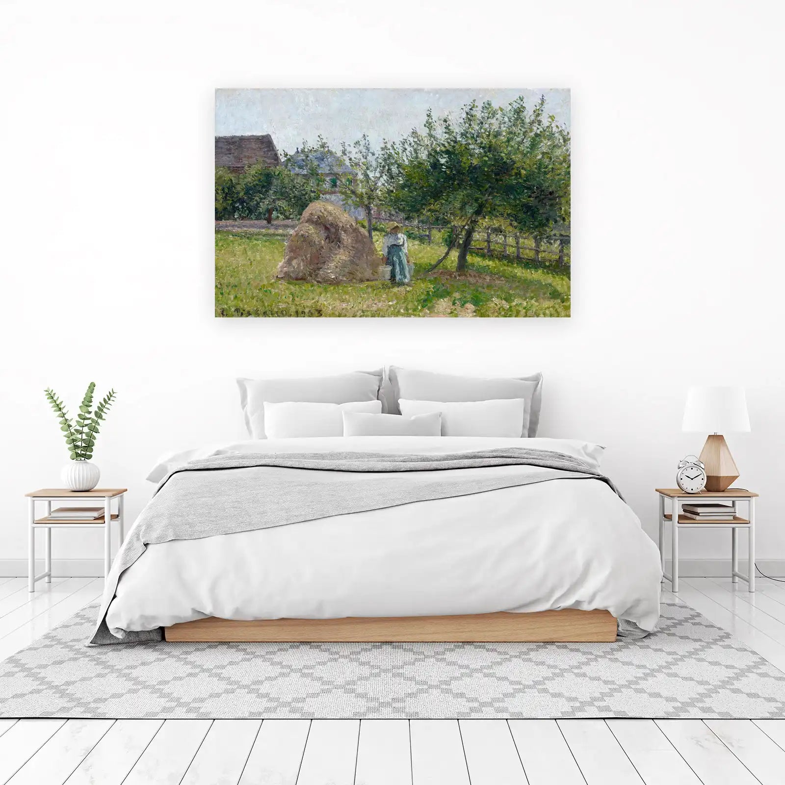 Impressionist Farm Scene Haystack Wall Art