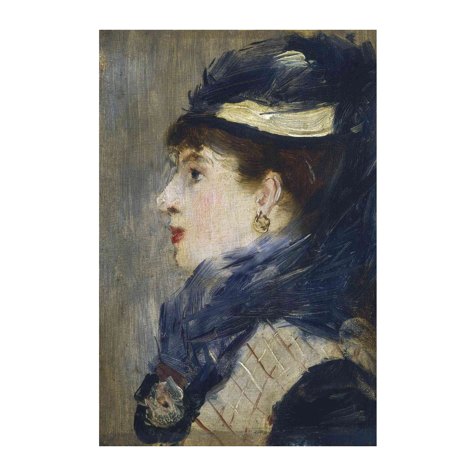 Elegant Woman Profile Impressionist Wall Art