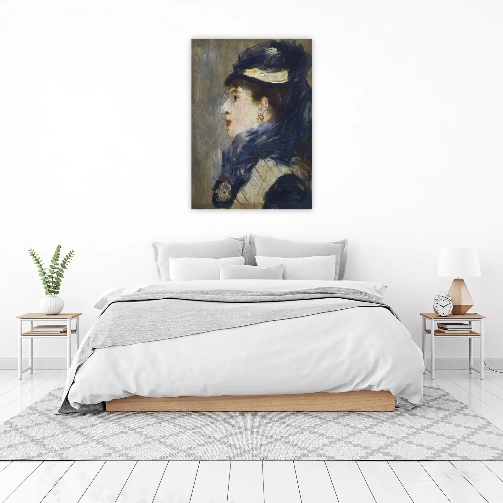 Elegant Woman Profile Impressionist Wall Art
