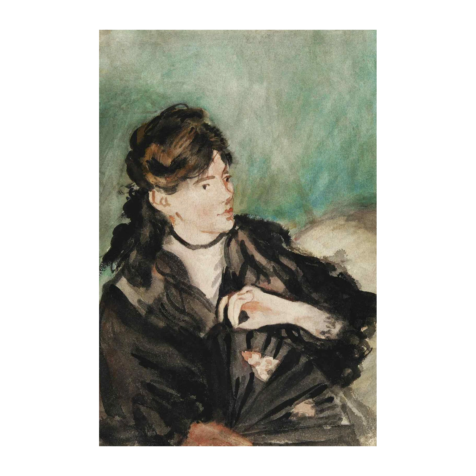 Elegant Woman Portrait Watercolor Wall Art