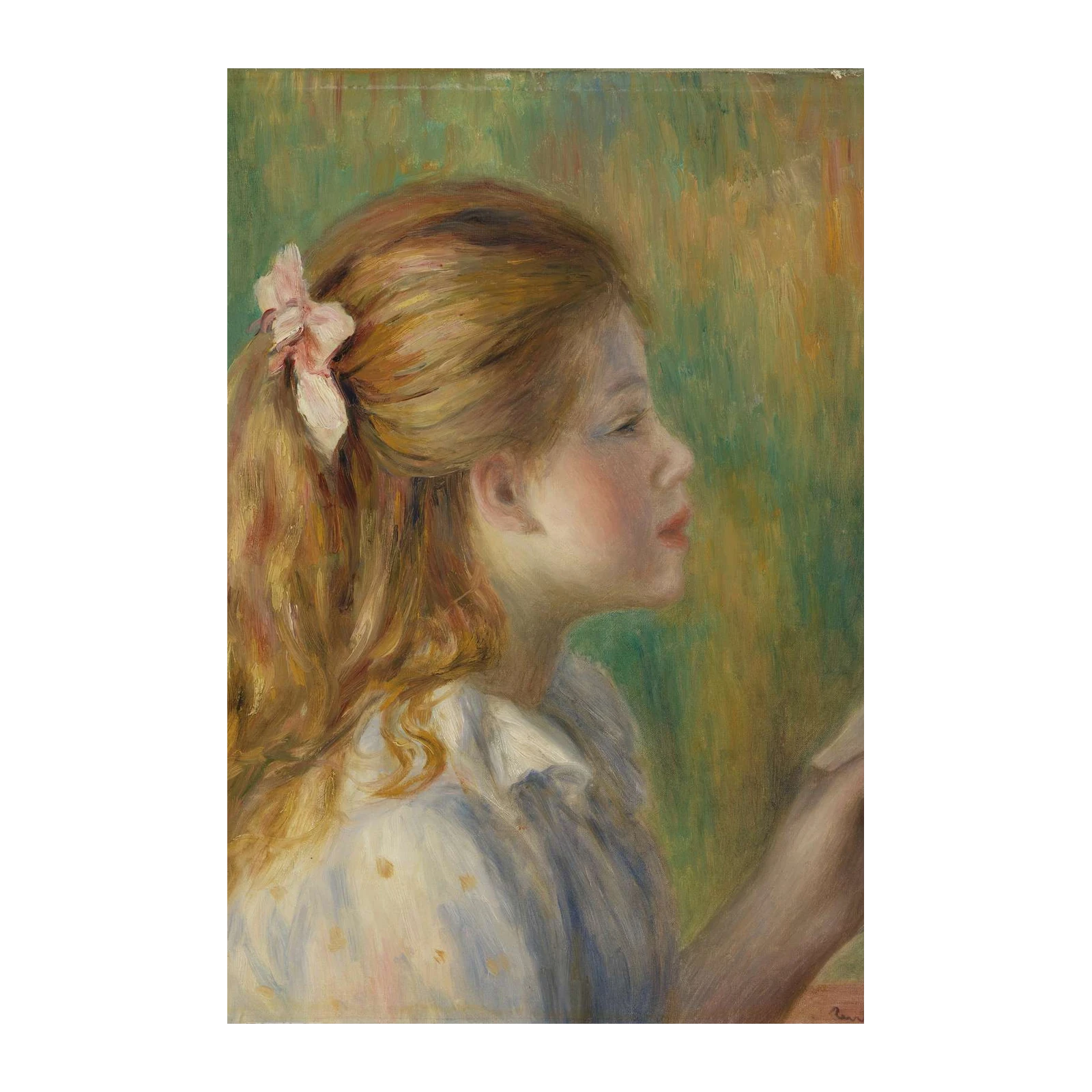 Girl with Flower Hair Elegant Wall Art