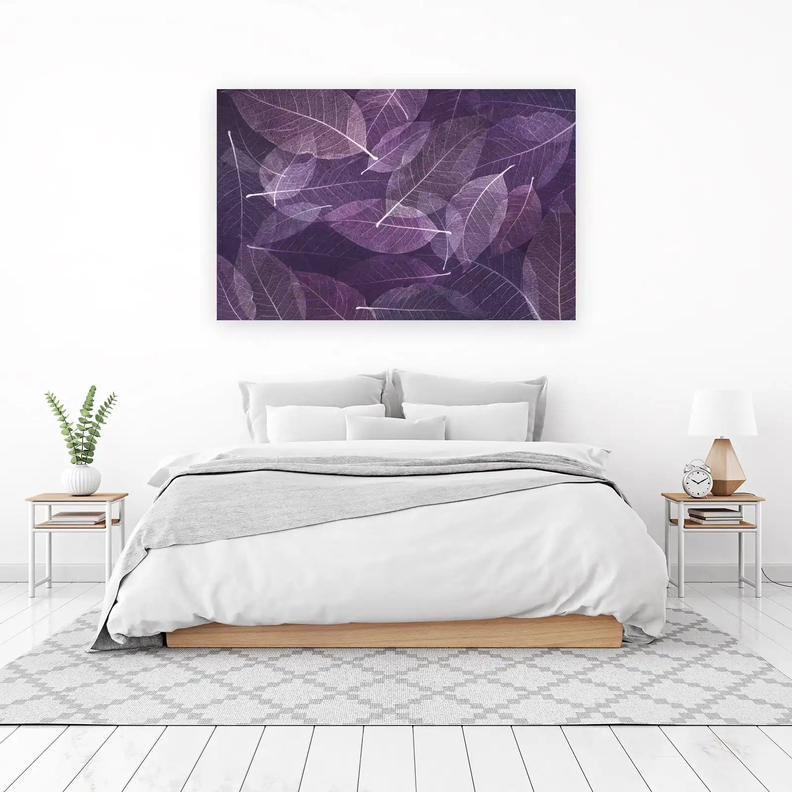 Purple Skeleton Leaves Wall Art