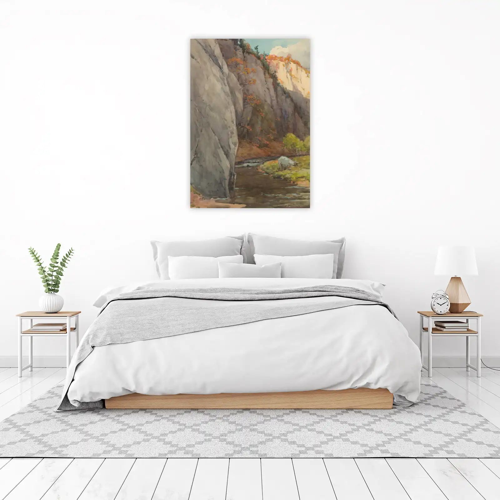 Majestic Mountain Gorge Autumn Scene Wall Art