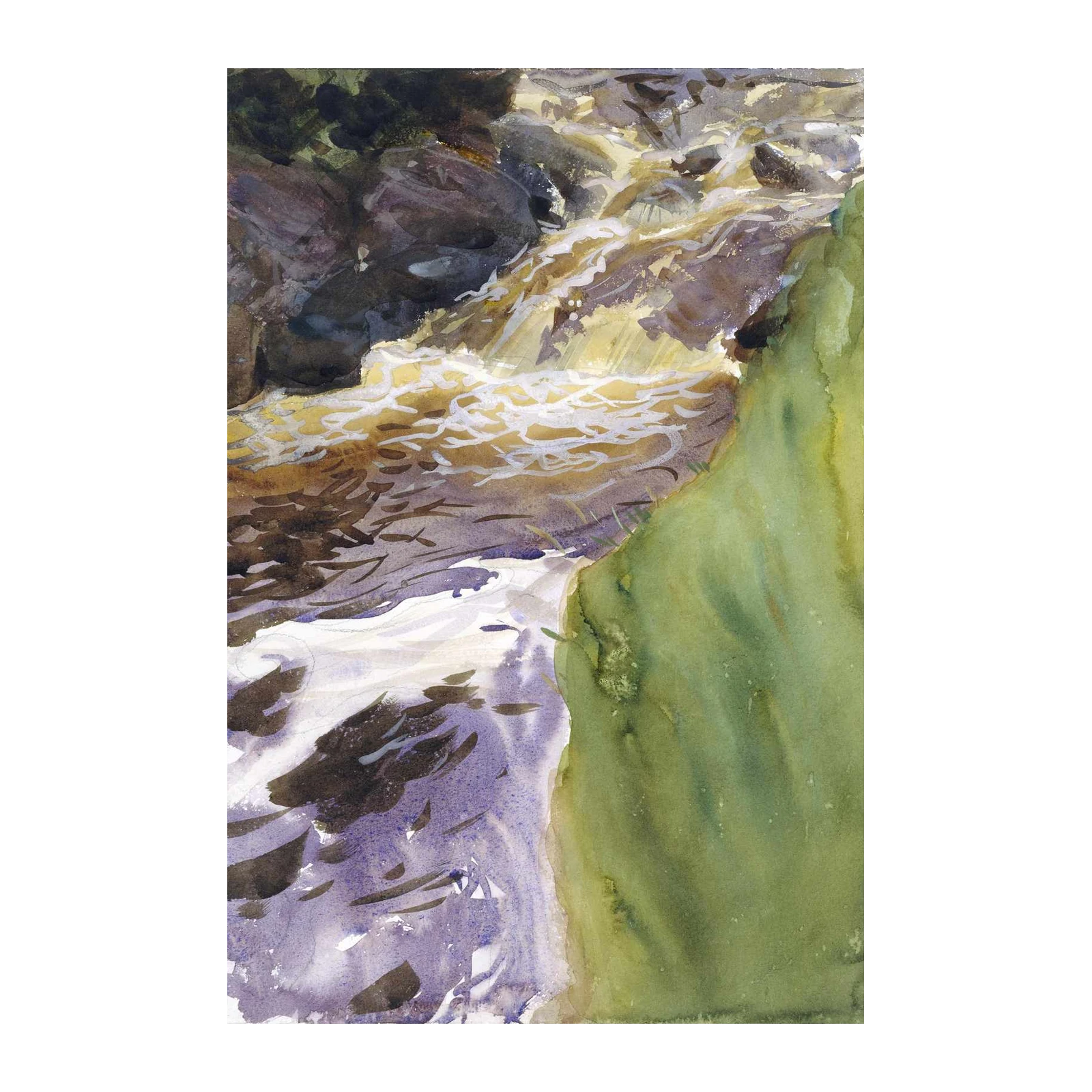 Serene River Waterfall Landscape Wall Art