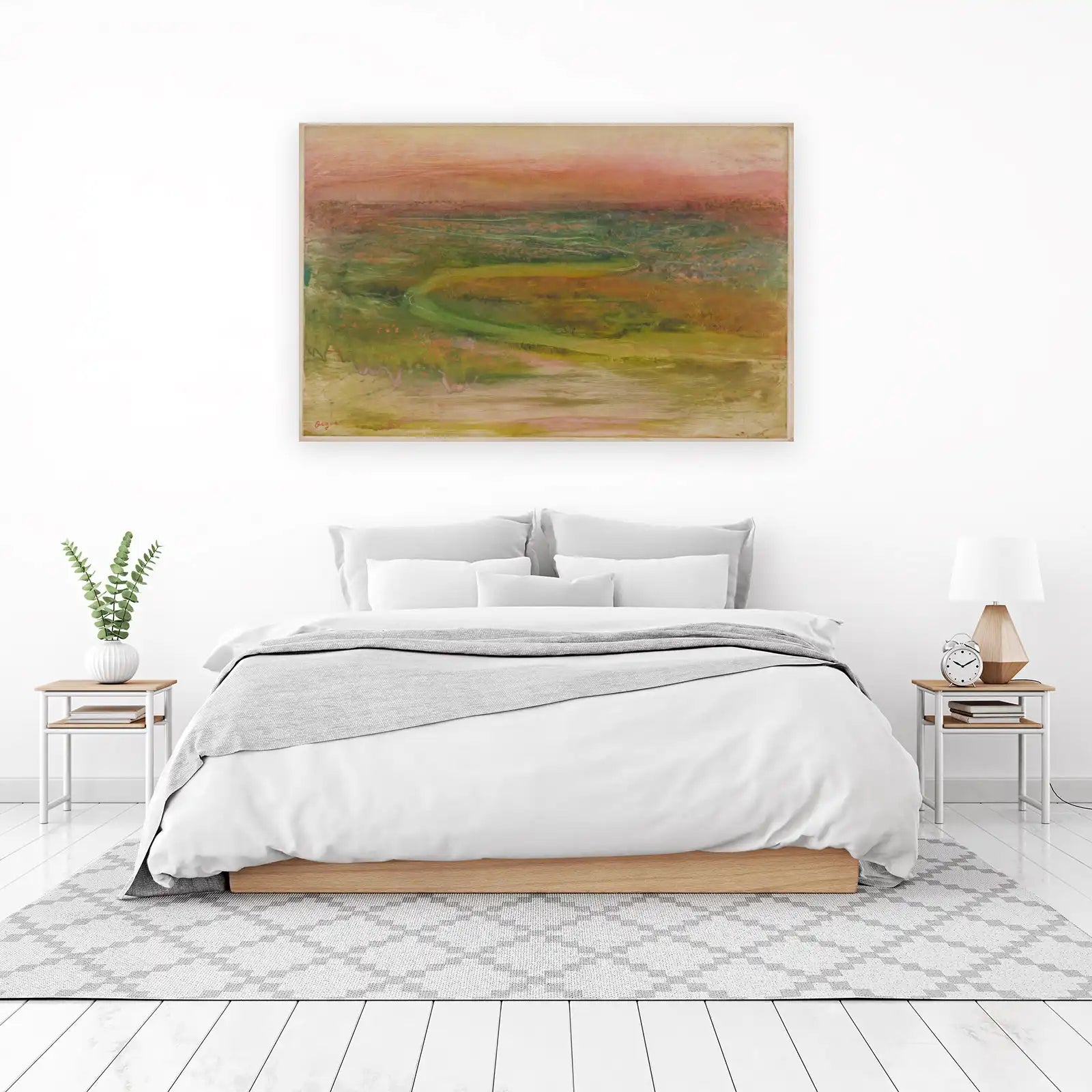 Serene Meadow Landscape Impressionist Wall Art