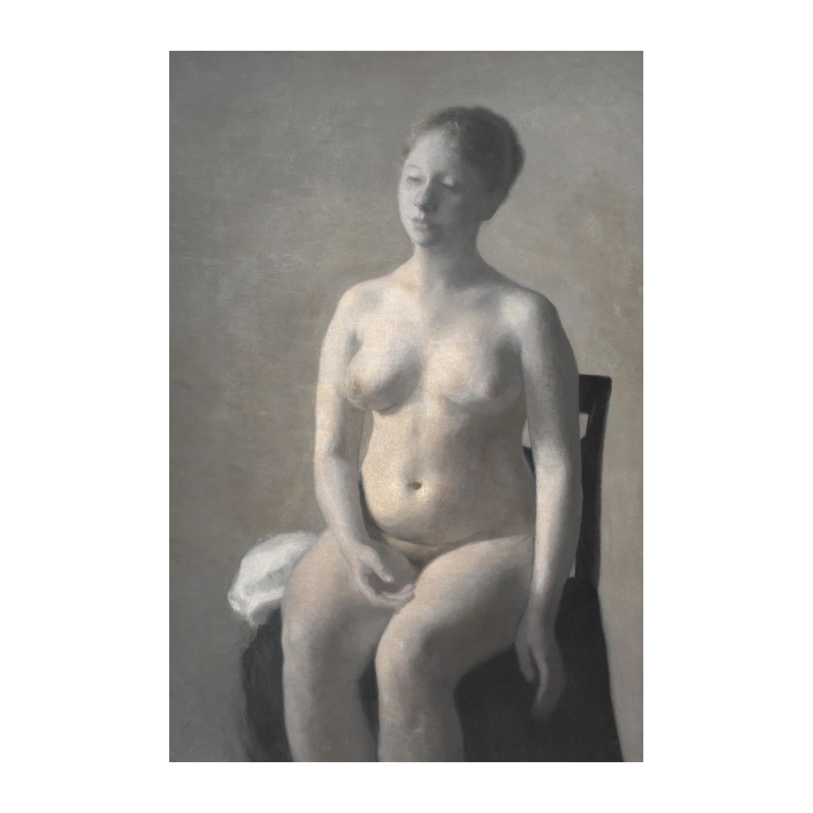 Serene Nude Woman Portrait Wall Art