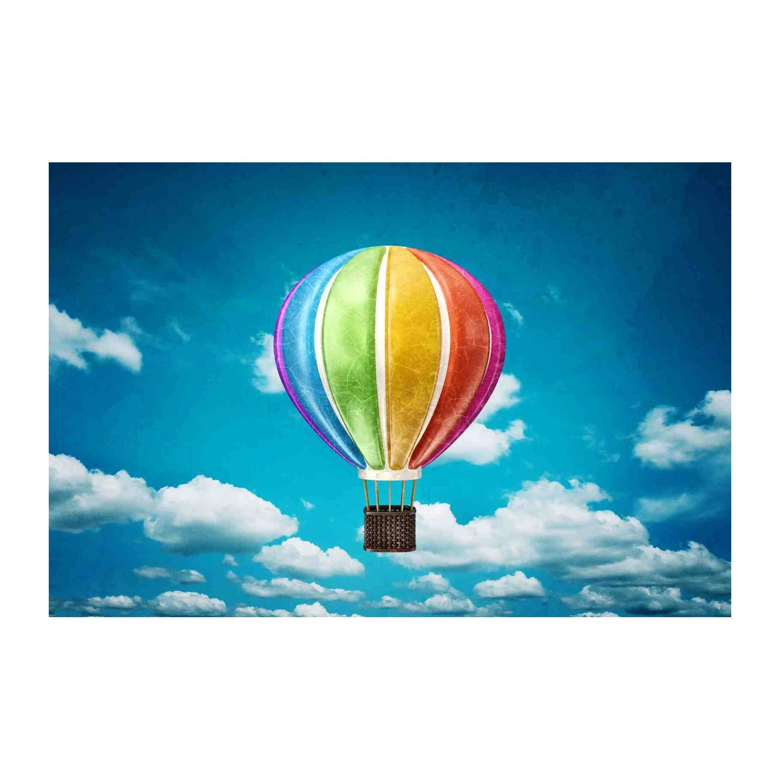 Rainbow Hot Air Balloon Sky Wall Art
