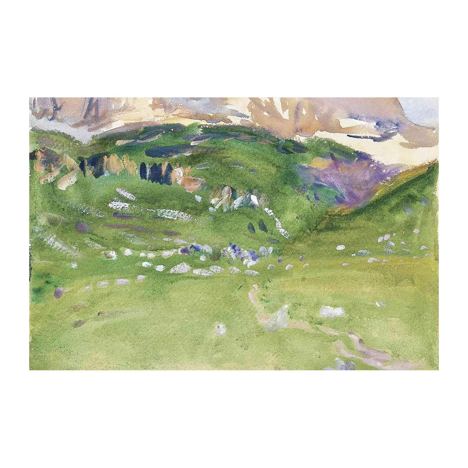 Vibrant Meadow Landscape Wall Art