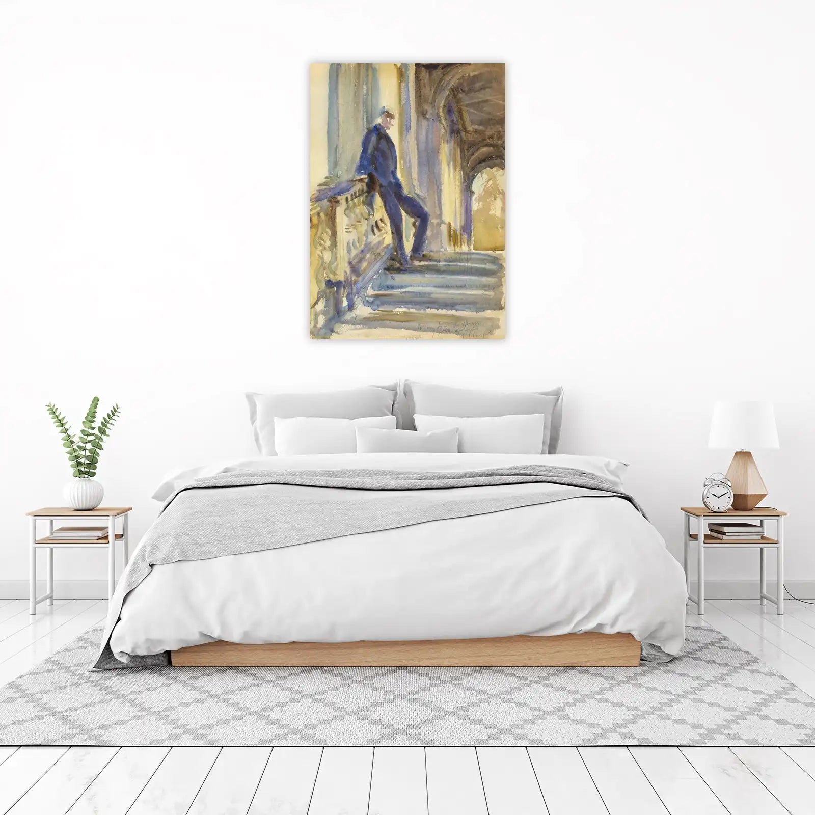 Elegant Man Blues Watercolor Wall Art