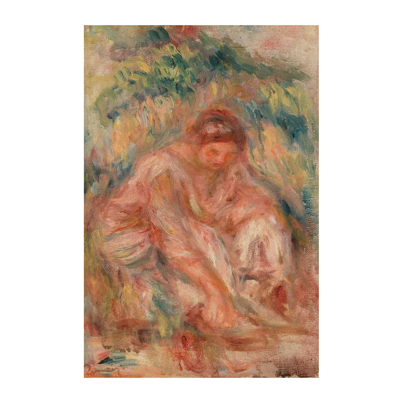 Impressionist Nude Woman Pink Wall Art