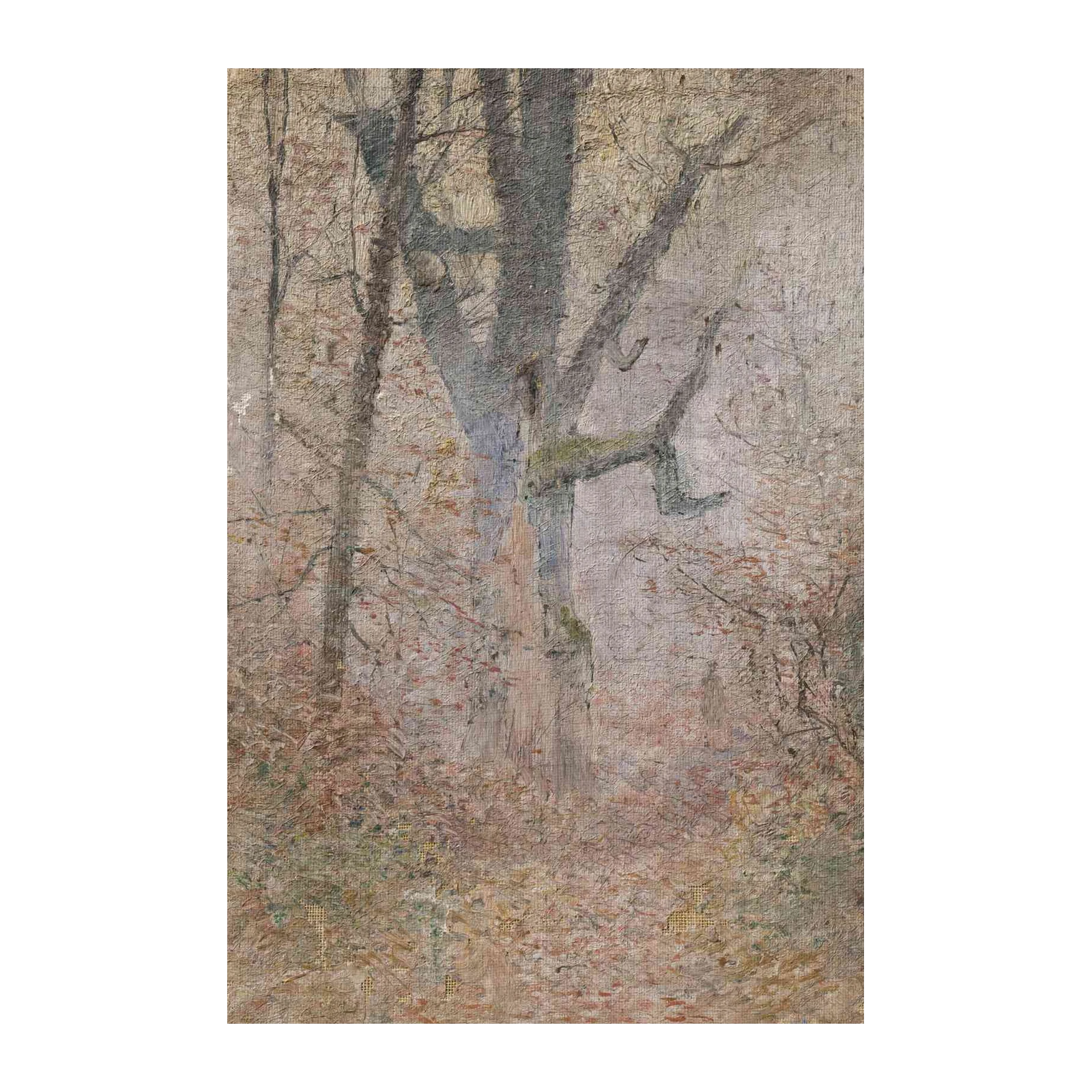 Misty Forest Path Impressionist Wall Art