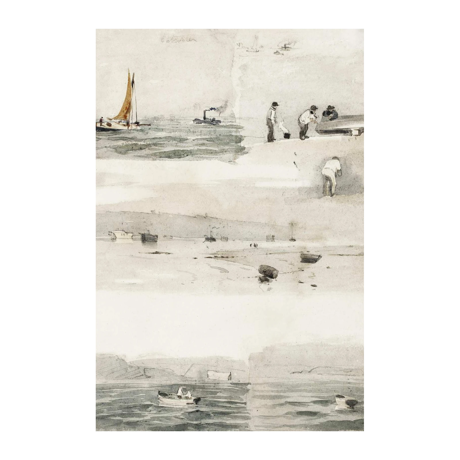 Seaside Harbor Sketches Wall Art
