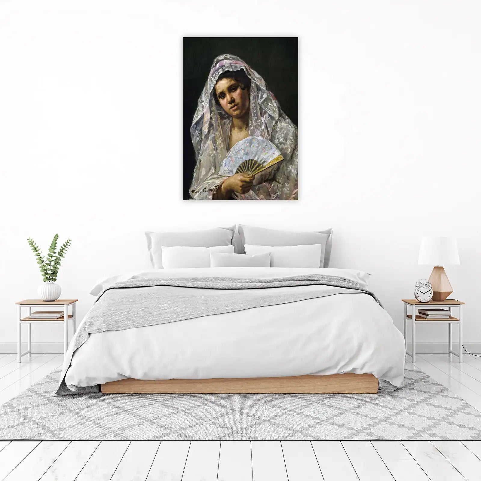 Victorian Woman Lace Fan Wall Art