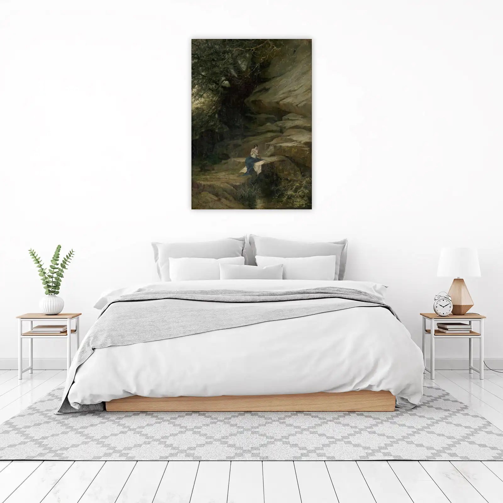Serene Nymph by Riverbank Wall Art