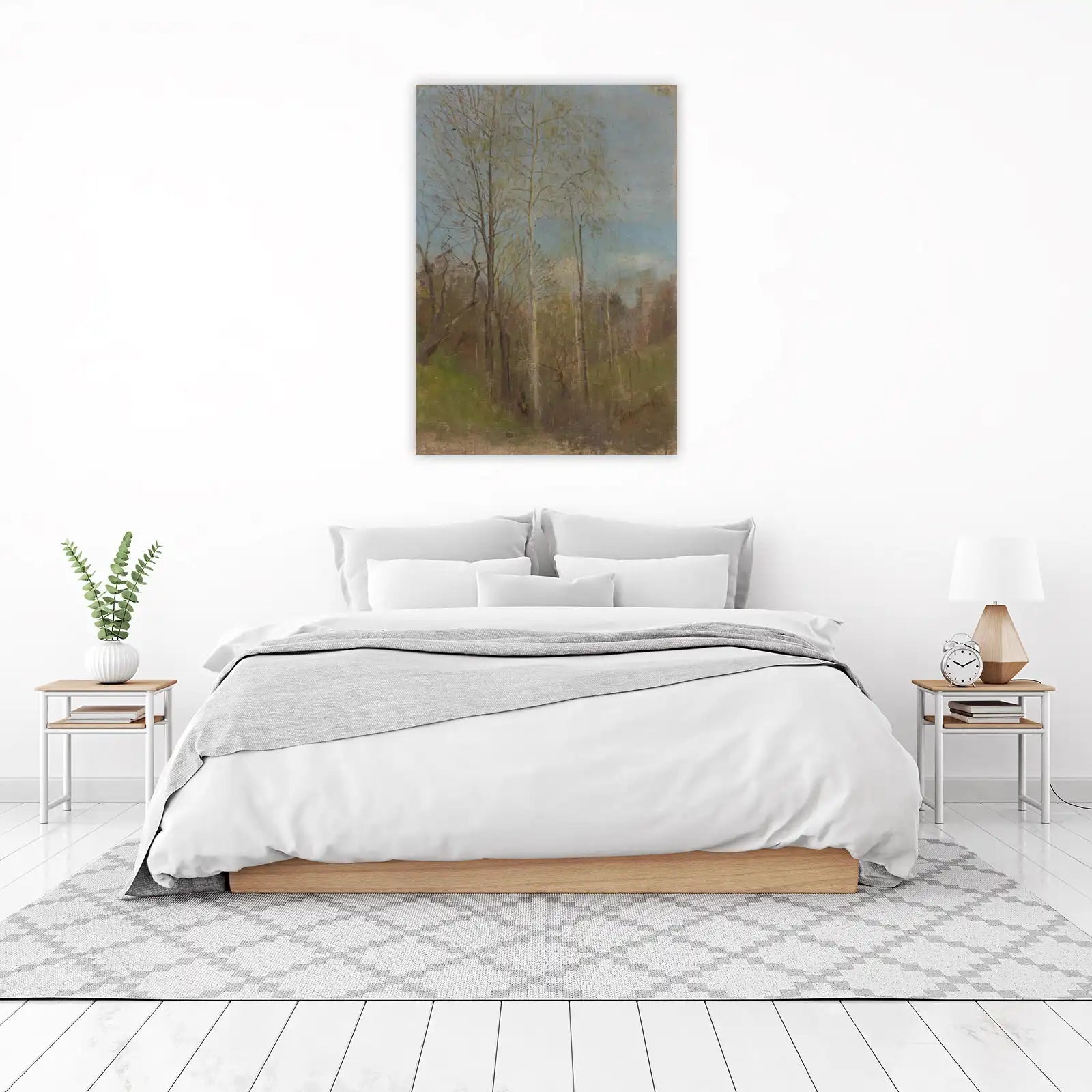 Serene Birch Forest Early Spring Wall Art