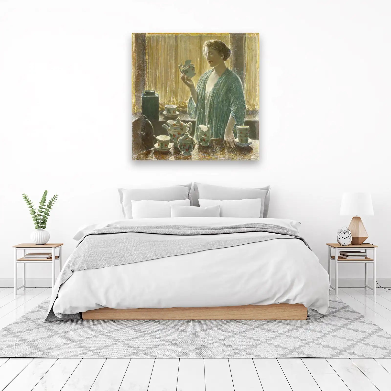 Woman with Teapot Vintage Still Life Wall Art