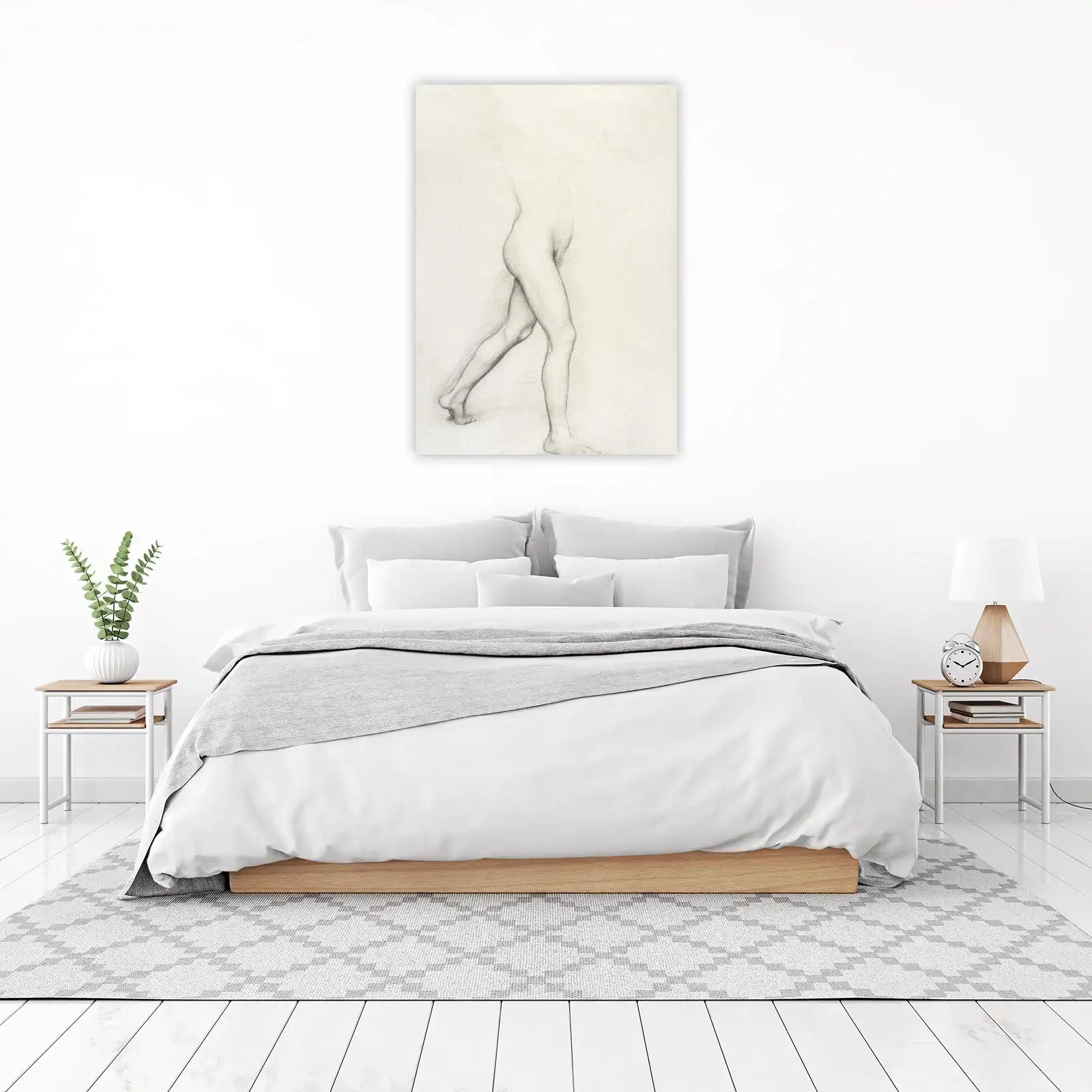 Elegant Figure Study Pencil Sketch Wall Art