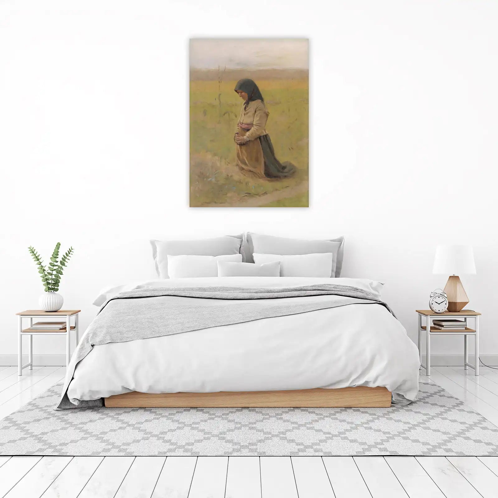 Woman in Field Prayerful Pose Wall Art