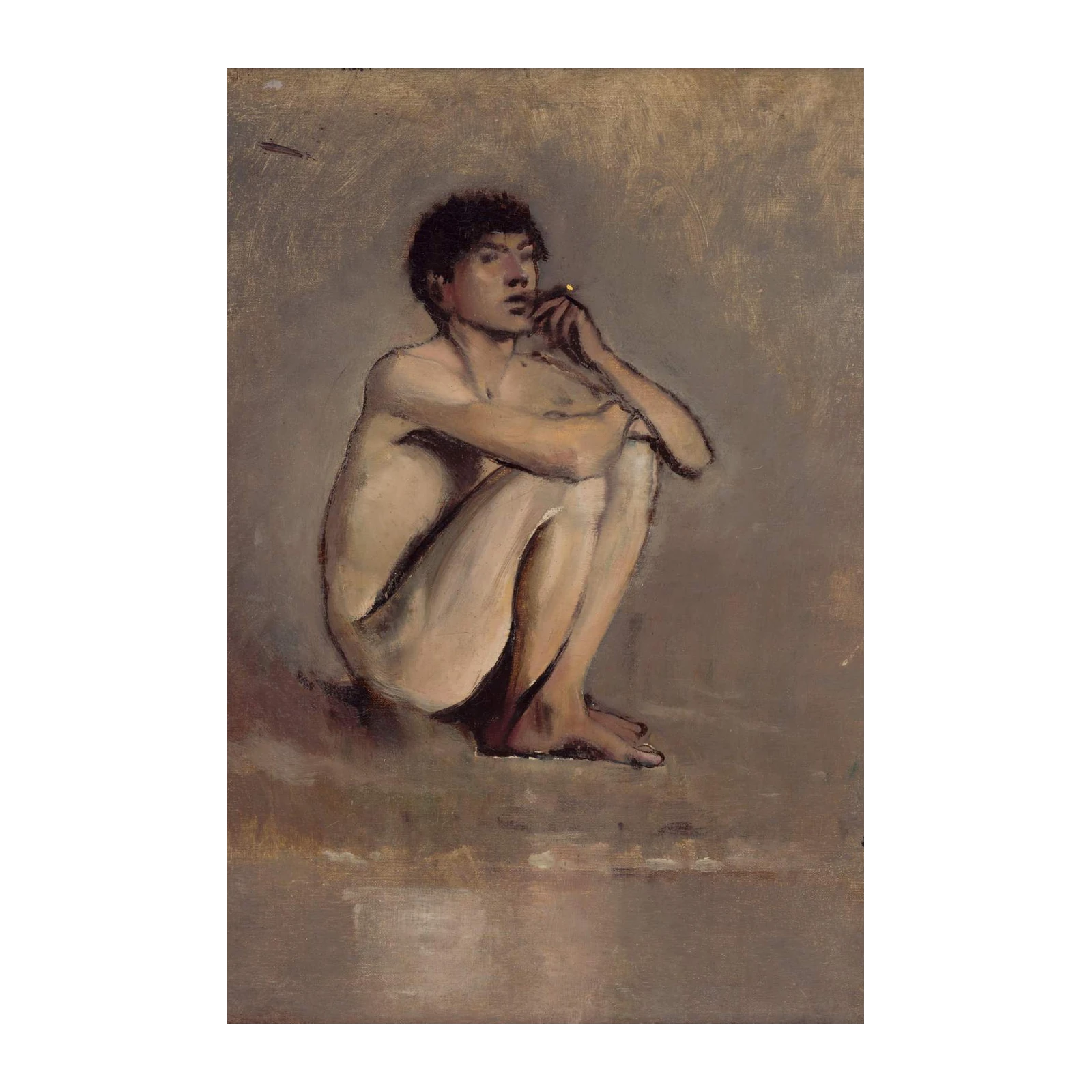 Pensive Young Man Seated Wall Art