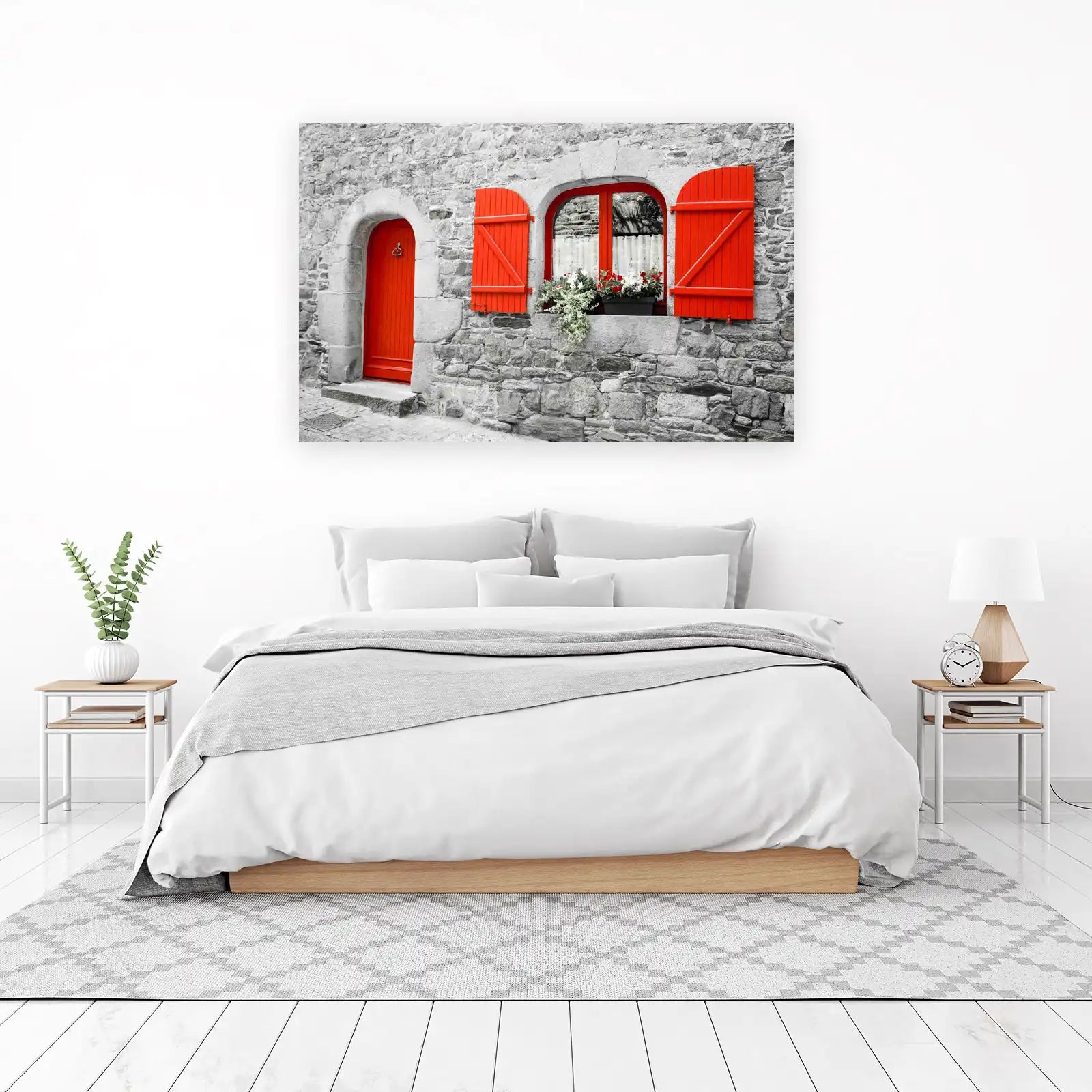 Vibrant Red Door & Window Wall Art
