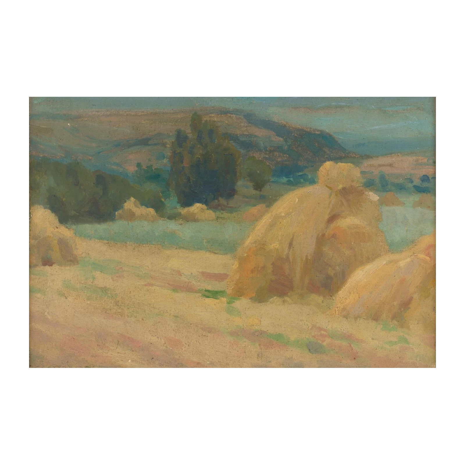 Haystacks Landscape Impressionist Wall Art