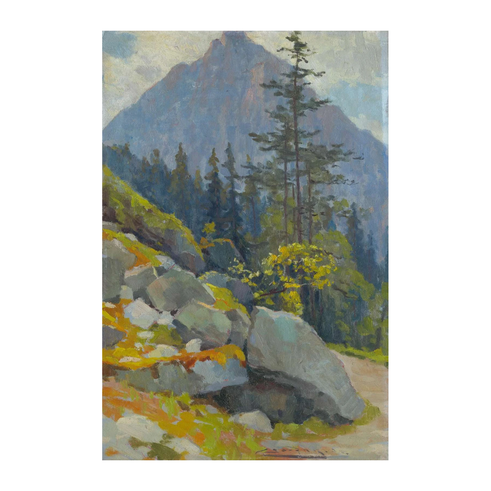 Misty Mountain Vista Landscape Wall Art