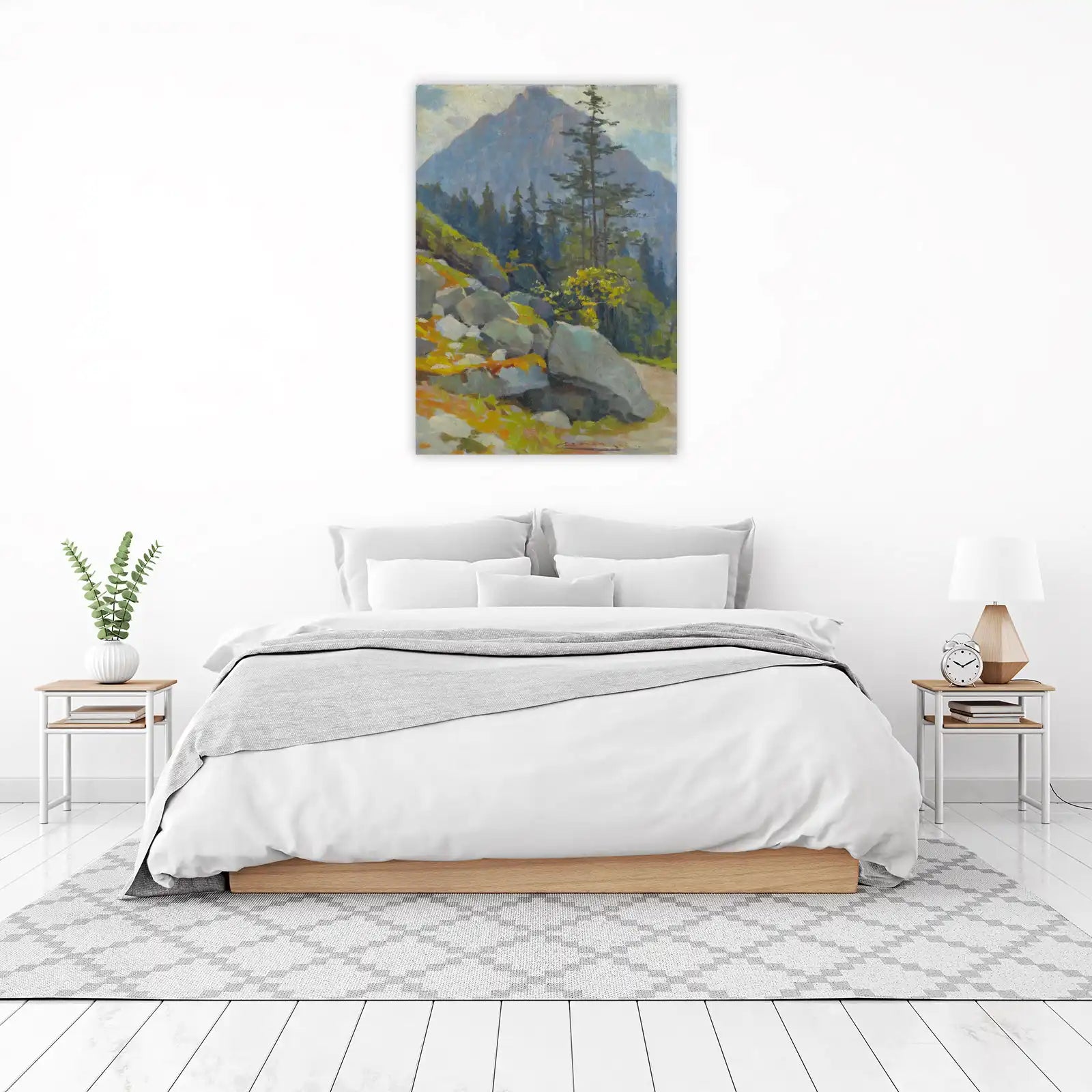 Misty Mountain Vista Landscape Wall Art