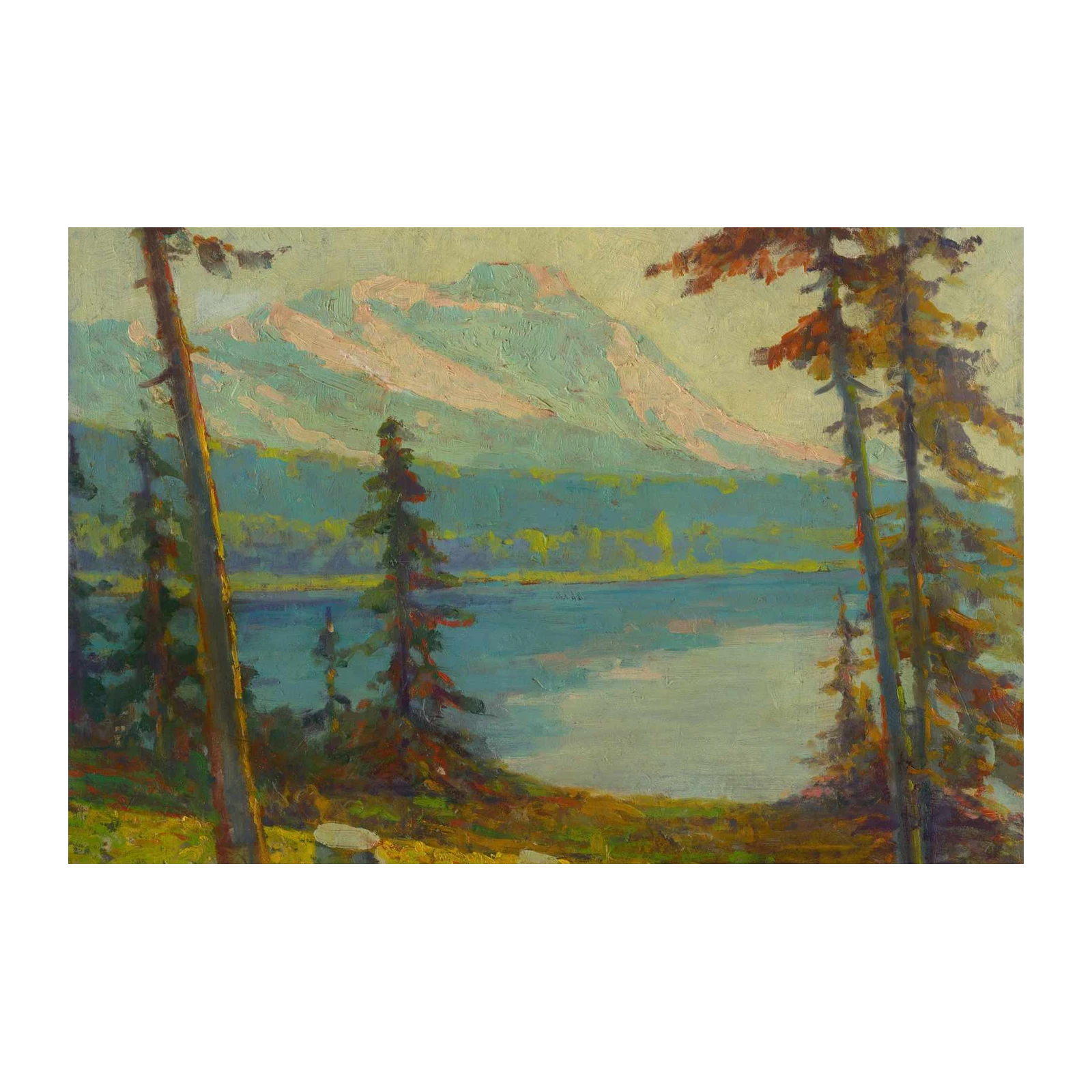 Serene Mountain Lake Landscape Wall Art