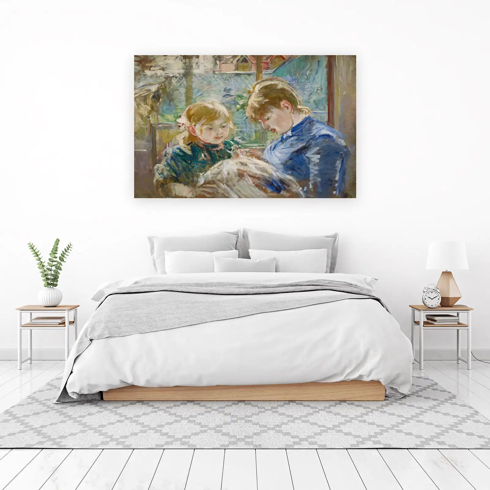 Impressionist Sisters Loving Moment Wall Art