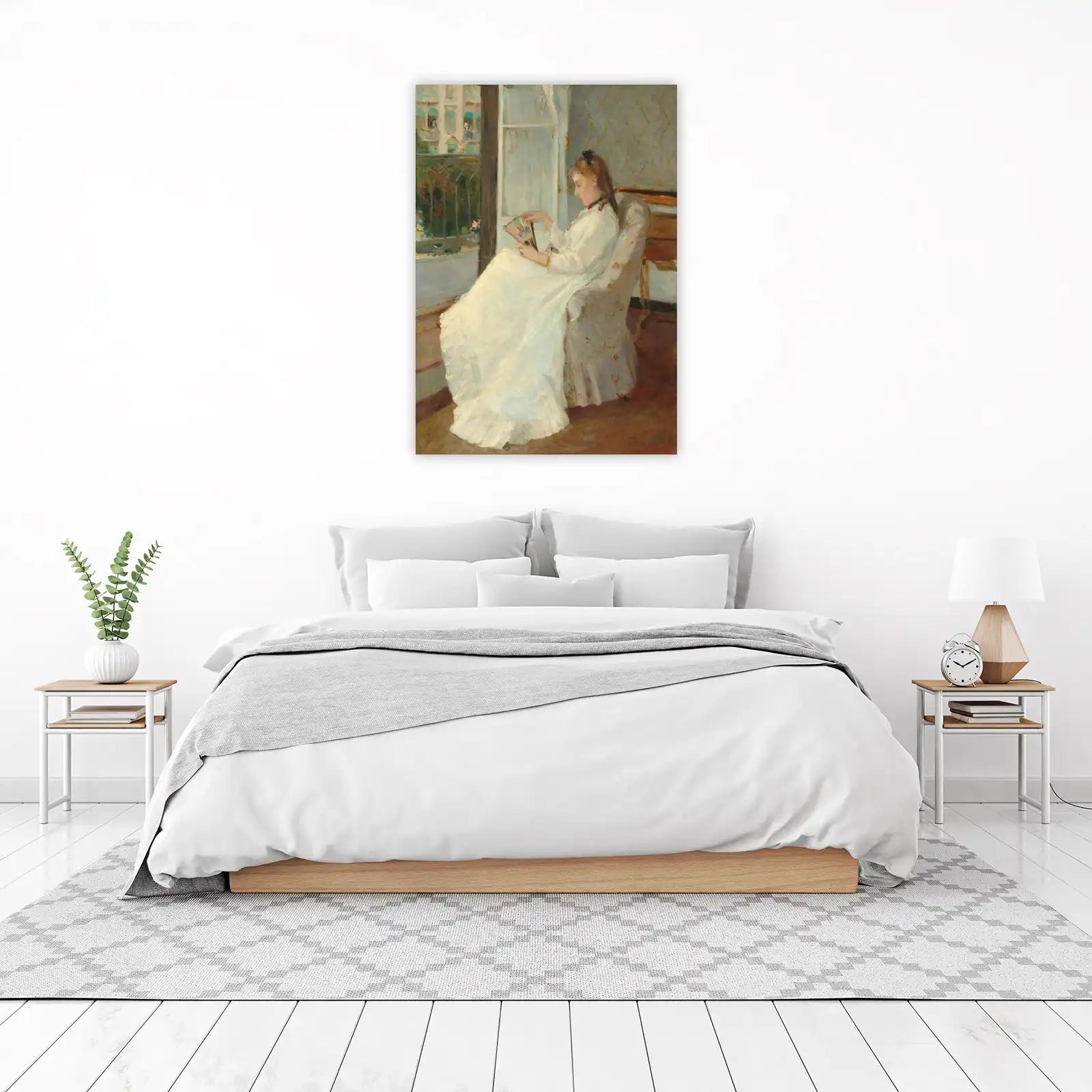 Elegant Woman with Fan Vintage Wall Art