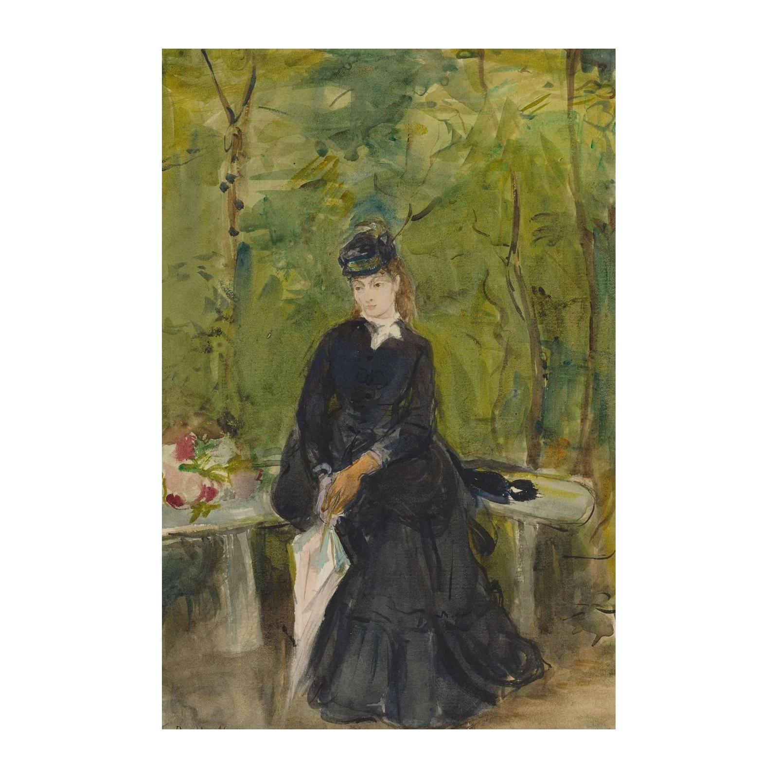 Impressionist Lady Garden Scene Wall Art