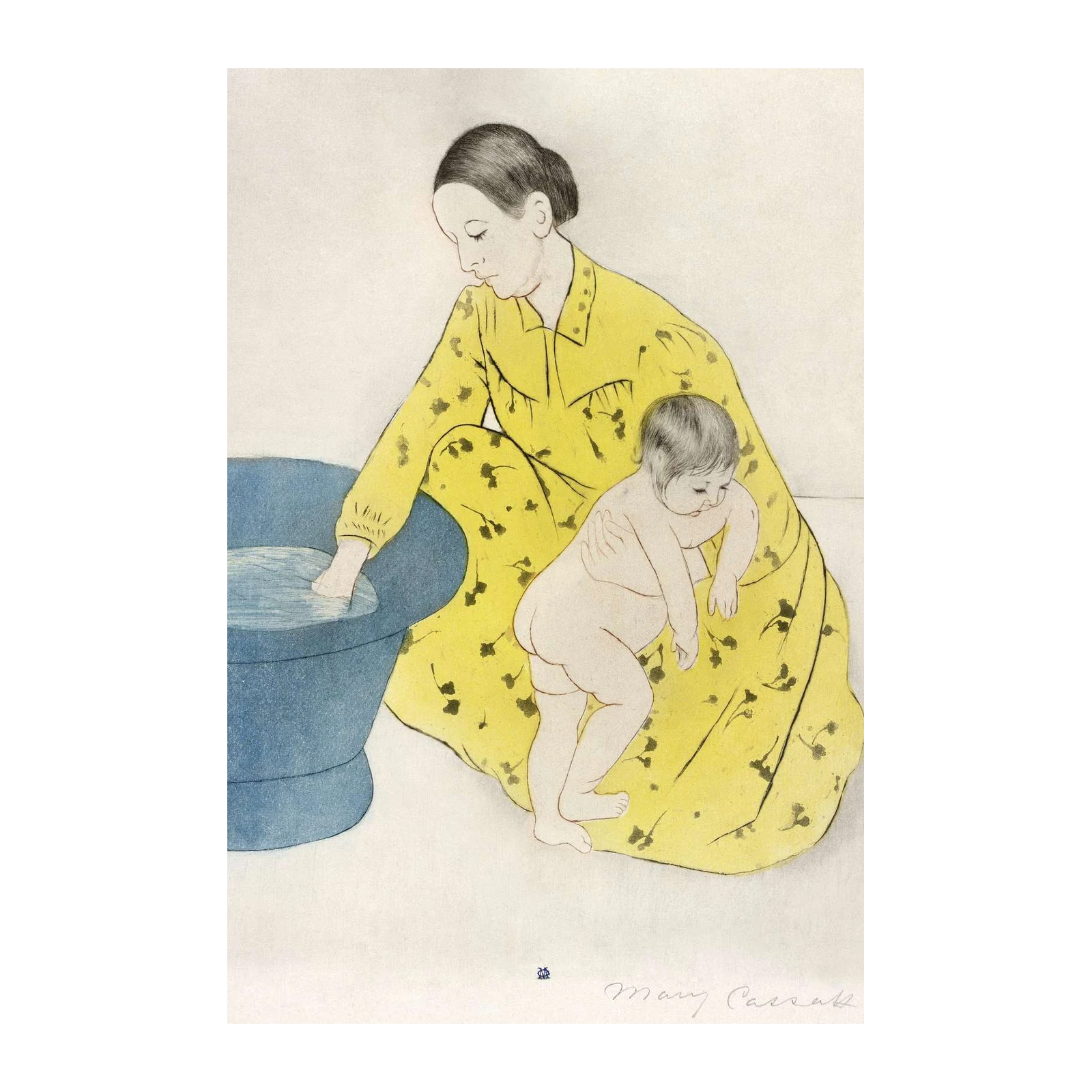Mary Cassatt Mother and Child Yellow Floral Wall Art