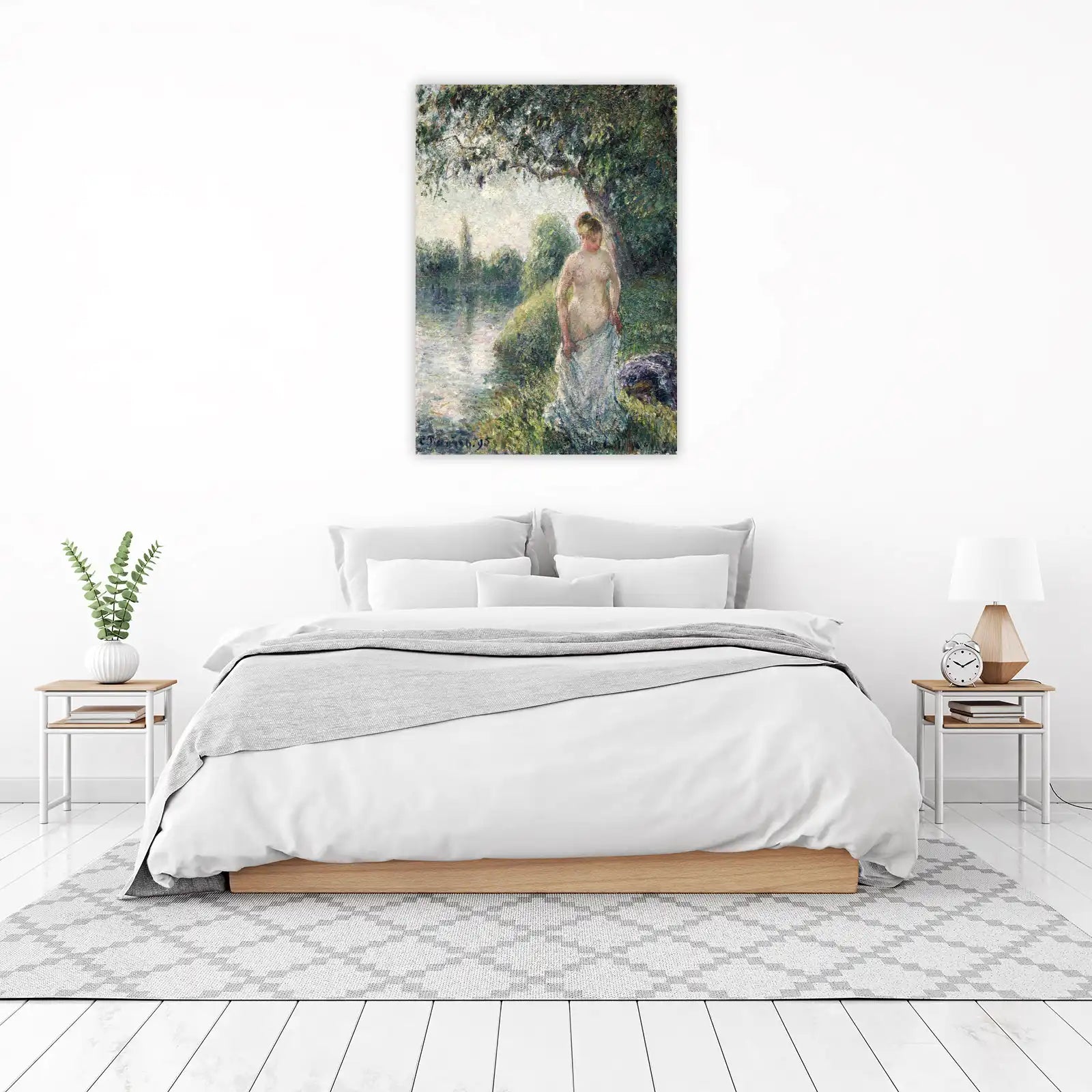 Serene Riverside Nymph Impressionist Wall Art