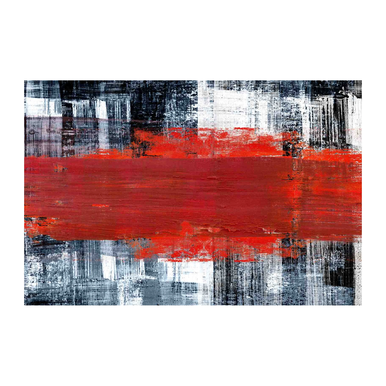 Bold Red Abstract Modern Art Wall Art